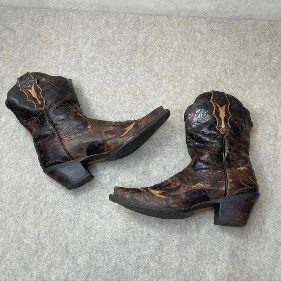 Ariat Dahlia Distressed Snip Toe Brown Leather Cowgirl Western Boots Size 7.5B - Picture 5 of 17